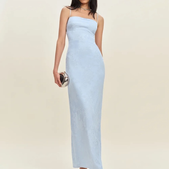 Reformation Strapless Light Blue Dress - Picture 1 of 6